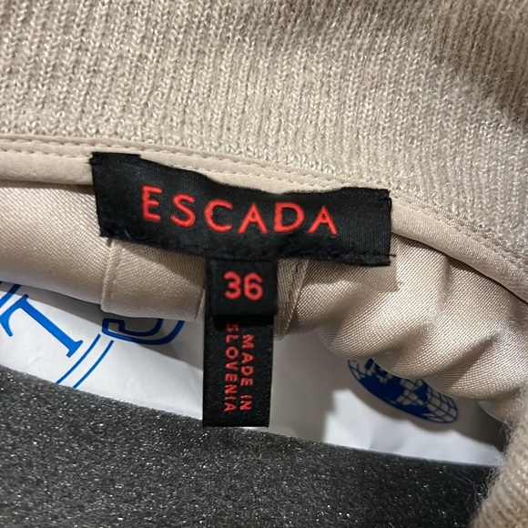 Escada Silk Satin Dress with Knit Cowl neck and Sleeves - Picture 9 of 10